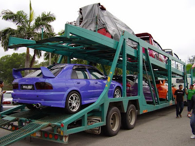 Autoshow car on a trailer