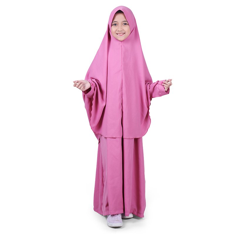  Baju  Muslim Anak  Perempuan  Gamis Syar i Polos Wolly Crepe 
