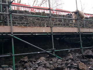 Wall repairs at Heol Miskin