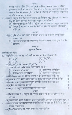 2021-22 क्वेश्चन पेपर फॉर क्लास 10th साइंस विज्ञान हाफ इयरली