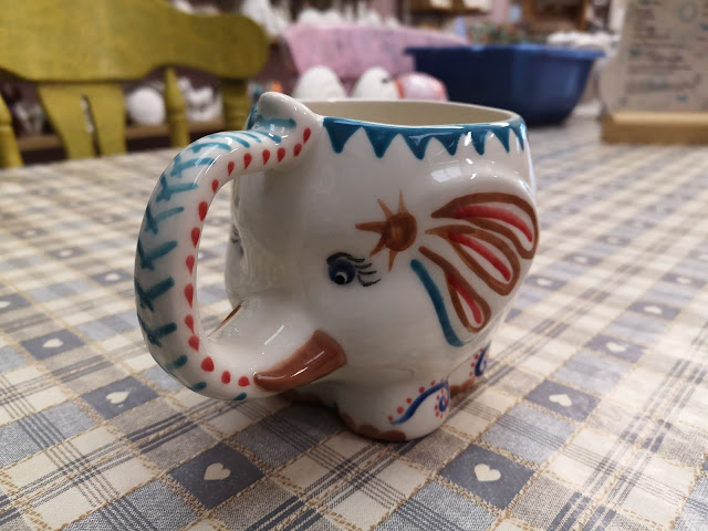 painted elephant mug