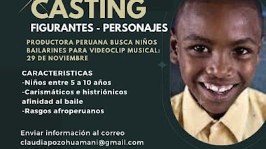 CASTING en LIMA: Se buscan FIGURANTES - PERSONAJES / NIÑOS entre 5-10 años y PERSONAS entre 55 a 65 años para VIDEOCLIP