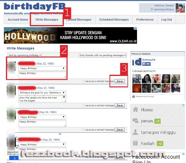 Cara mengucapkan selamat Ulang Tahun Di Facebook Secara Otomatis