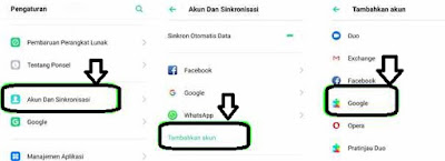 Menambahkan Akun Google di HP Android