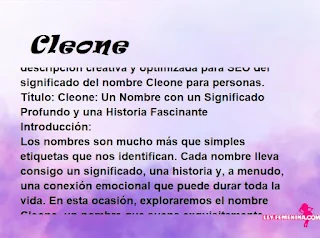 significado del nombre Cleone