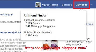 Menu unfriend pada facebook