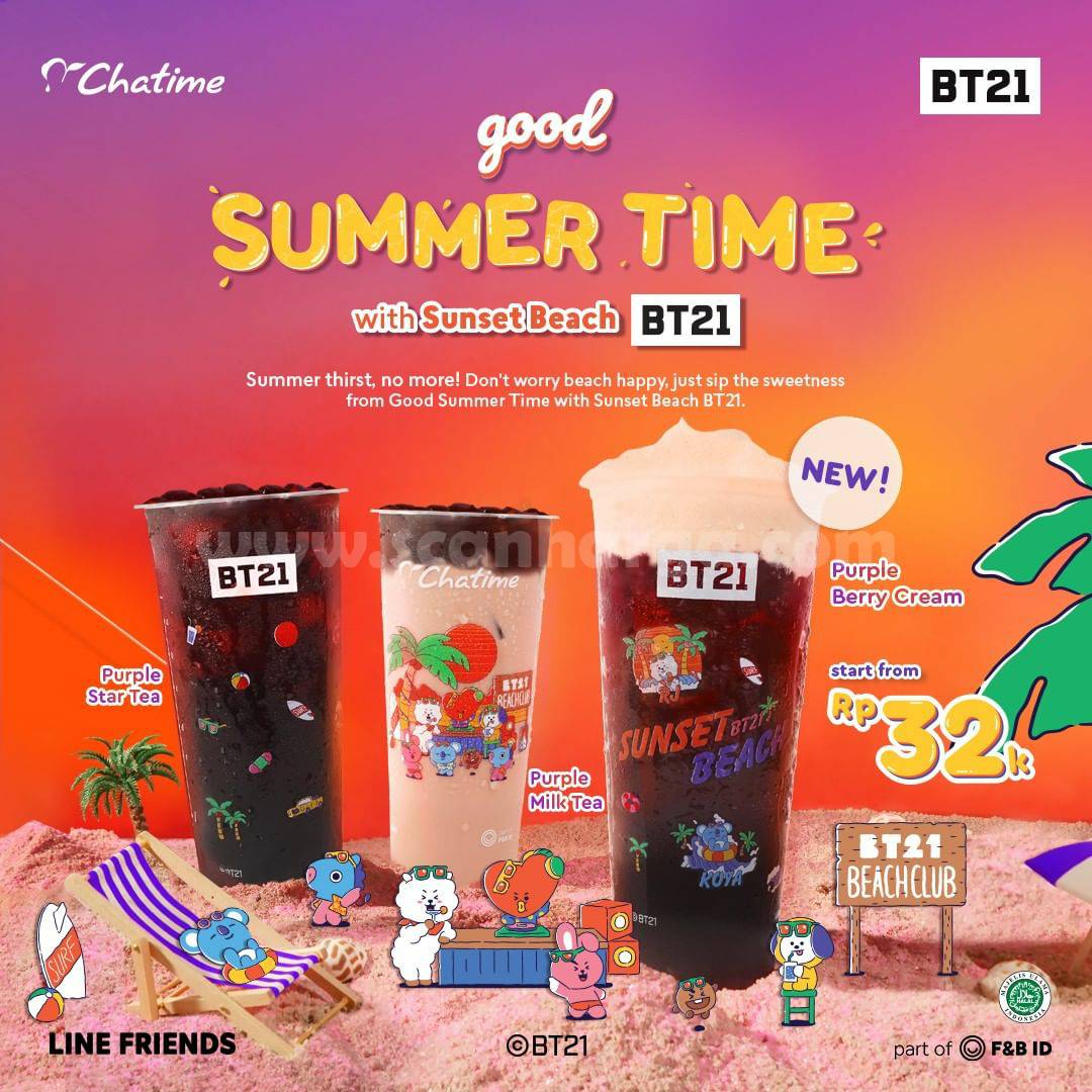 Promo CHATIME SUMMER TIME WITH SUNSET BEACH BT21