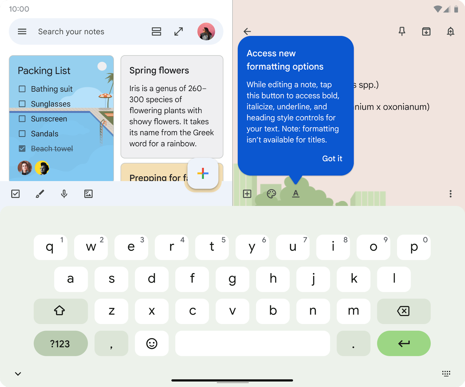 Android 版 Google Keep のメモがリッチテキスト形式に対応