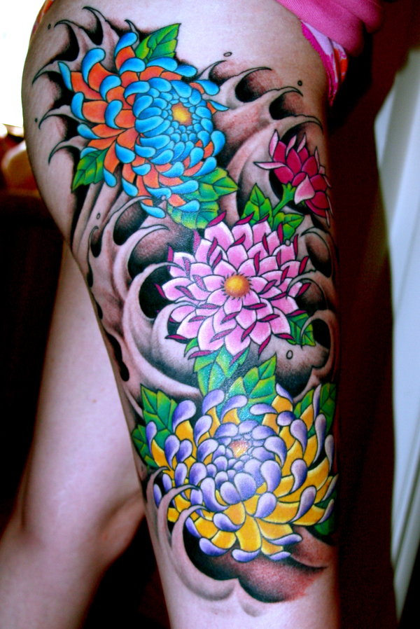 men flower tattoo. 2010 Flower Tattoos men flower