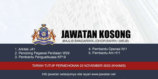 Jawatan Kosong MBJB November 2023