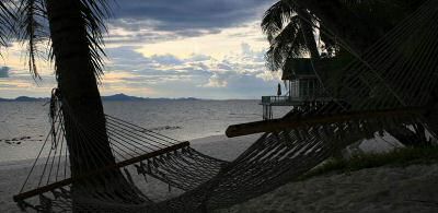 Rawa island hammock with sunset
