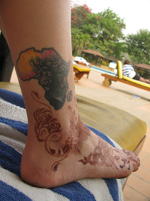 Foot and ankle Tattoos Africa Ankle Tattoo with Dubai Henna