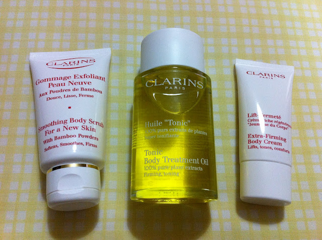 Clarins Tonic Body Treatment Oil Set with Smoothing Scrub and Firming Cream