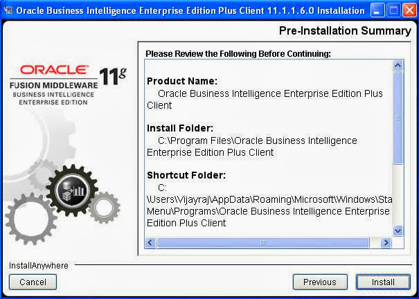 OBIEE 11g client installation