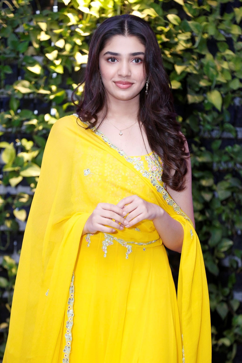 Actress Krithi Shetty Photos in yellow outfit