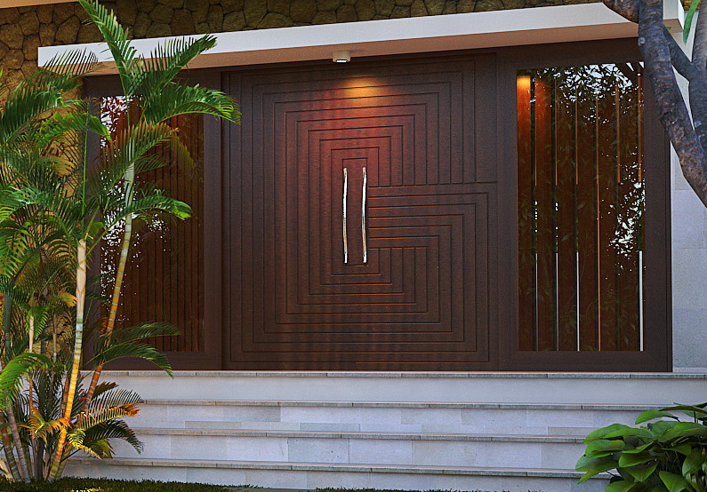 31 Desain Daun Pintu Rumah Dari Bahan Kayu Plafon Gypsum 