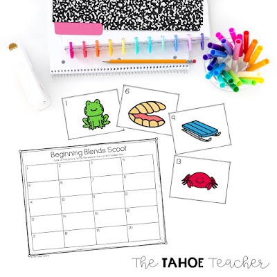 Initial consonant blends phonics Scoot game for centers and interventions