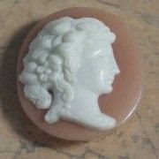 Dorcasine curly haired lady cameo by Charles Horner