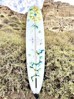 New abstract printed surfboard by Paul Carter