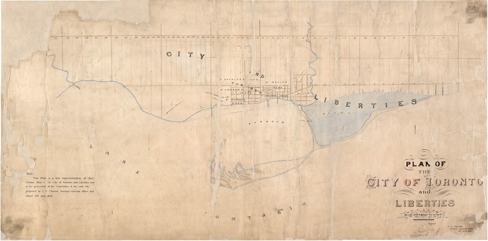1834 Plan of the City of Toronto and Liberties, JG Chewett