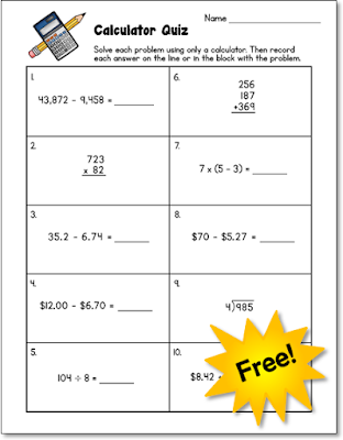 Do your students know how to use a calculator? You won't know for sure unless you assess those skills! Download this freebie to use in your classroom.