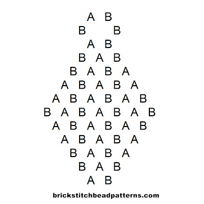 Free beginner brick stitch seed bead earring pattern letter chart.