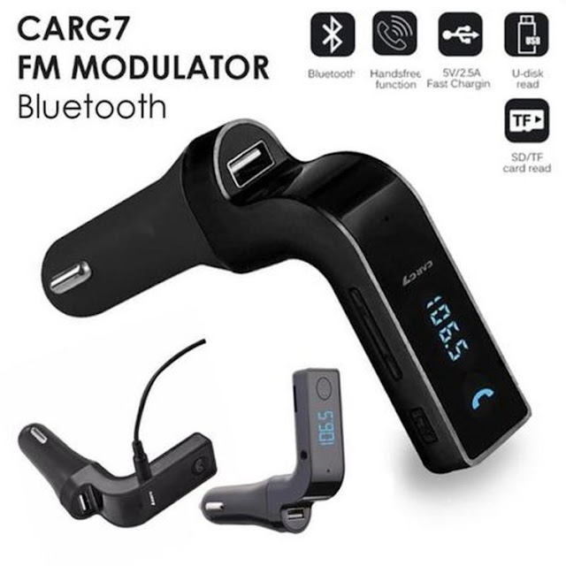 Car G7  Oto Çakmaklık Araç Kiti Fm Transmitter Bluetooth Kablosuz Usb Mp3 Çalar Player Kart Giriş Aux
