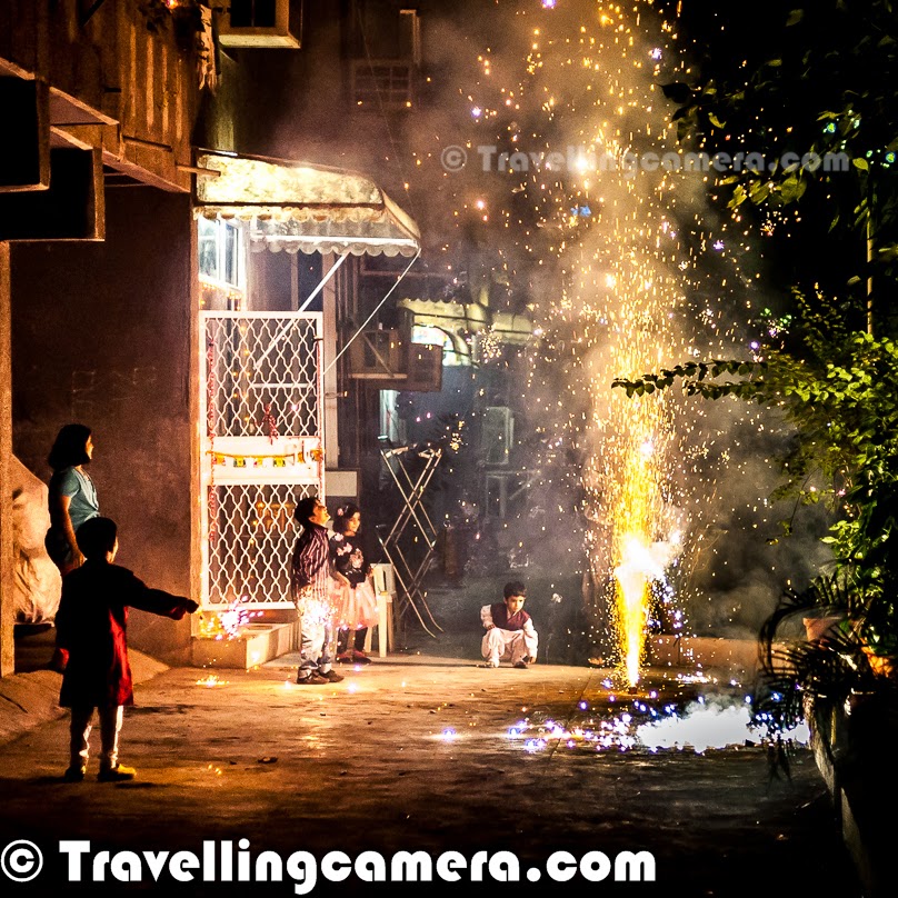 Diwali Celebrations 2013 at Rohini, Delhi - Celebrations, Festival of Lights, Lights, Lamps, Crackers, Sound, Music, Sweets