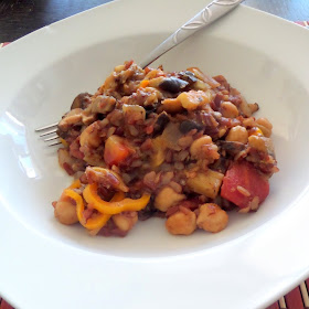 Greek Stew:  A meatless stew inspired by Greek flavors.