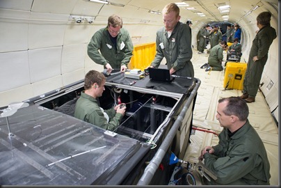 PHOTO DATE: 02-28-13<br />LOCATION:  Ellington Field - Zero-G Corp 727<br />SUBJECT:  Reduced Gravity Office's research flight week. Flight 3<br />PHOTOGRAPHER: BILL STAFFORD