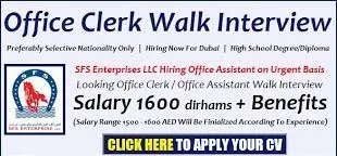 Office Clerk and Receptionist Job in Dubai