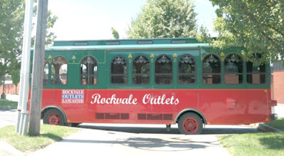 Rockvale Outlets Trolley in Lancaster Pennsylvania