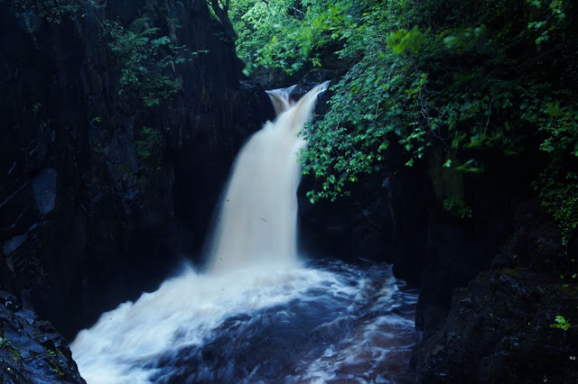 Slow exposure photography of Hollybush Spout waterfall