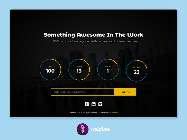 Circular Coming soon timer for landing page
