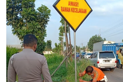 Rawa Laka, Satlantas Porlesta Mojokerto Pasang Rambu Peringatan