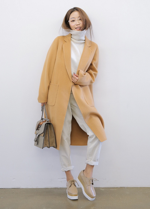 Patch Pocket Detailed Notched Collar Coat