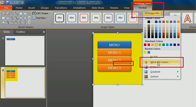 Cara Membuat Drop Down Menu pada Power Point