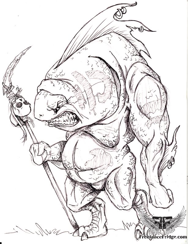 Here's a fishlike warrior creature Posted by James Koenig Freelance