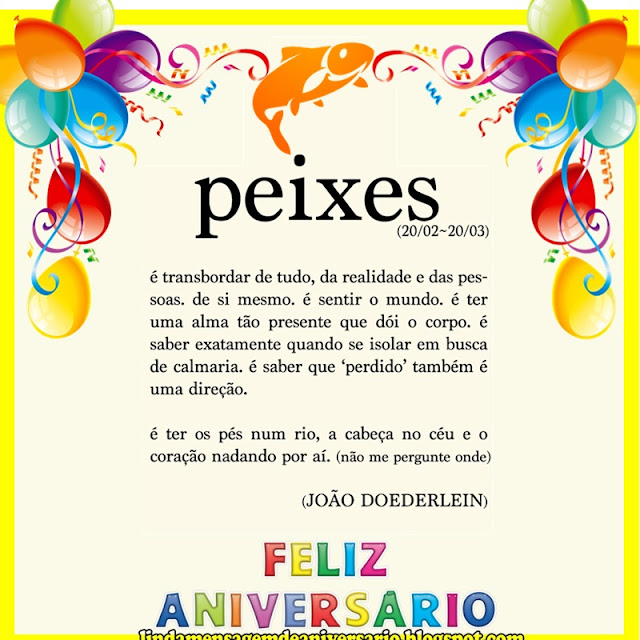 Blog Linda Mensagem de Aniversário signos peixes