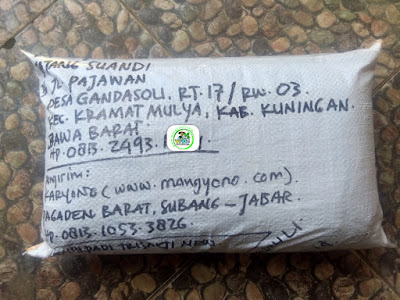 Benih padi yang dibeli   JAJANG SUANDI Kuningan, Jabar.  (Setelah packing karung ). 