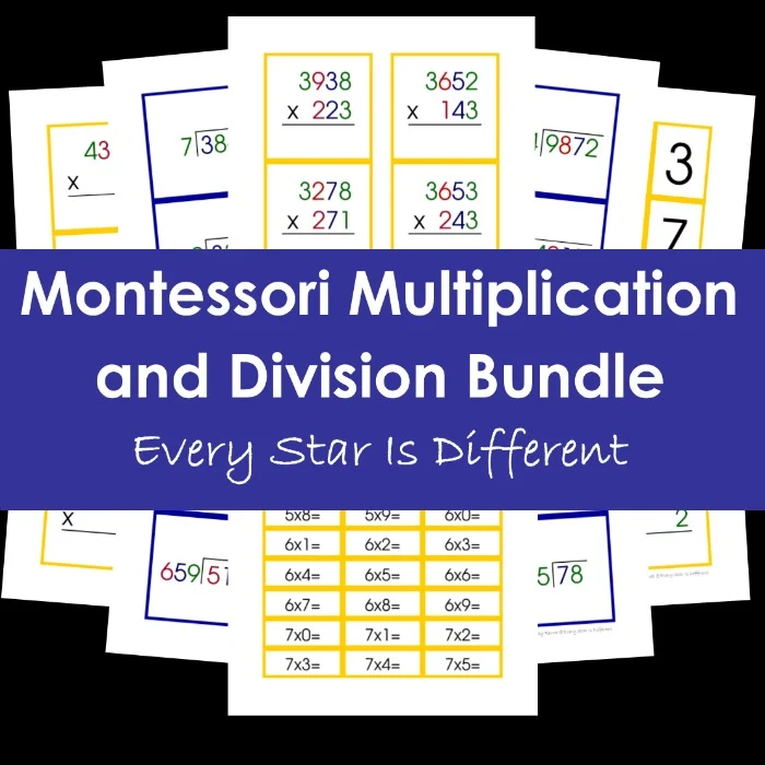 Montessori multiplication and division bundle