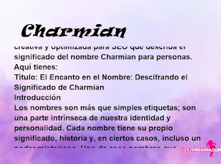 significado del nombre Charmian