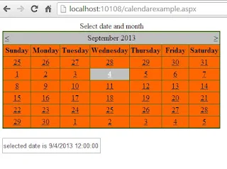 How to use Calendar Control in ASP.NET