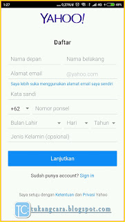 Buat Akun Email Yahoo Lewat HP