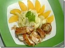 Coscia di coniglio con guanciale e insalatina di finocchio e arancia