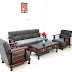 Aasaliya Arts Solid Sheesham Sofa Set for Living Room | Wooden Sofa Set 3+1+1 | 5 Seater Sofa |Home Livingroom Furniture |