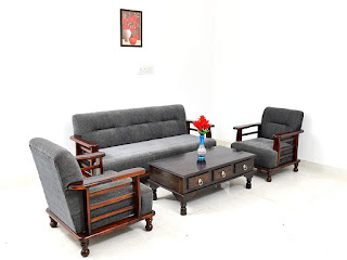 Aasaliya Arts Solid Sheesham Sofa Set for Living Room | Wooden Sofa Set 3+1+1 | 5 Seater Sofa |Home Livingroom Furniture |