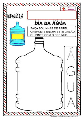 Dia mundial da água,coordenação motora educação infantil