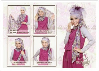 Gambar Tutorial Hijab Chiffon Modern Terbaru 2015