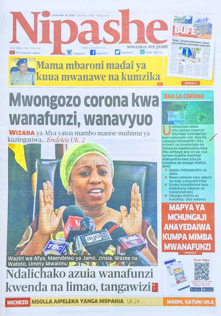 Magazeti ya Tanzania ya leo 29 Mei 2020
